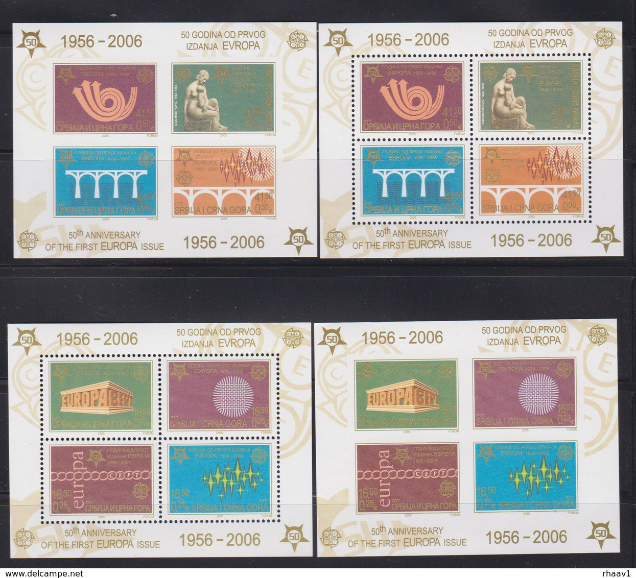 Serbia Montenegro Set Of 4 S/s-s - Europa 2005 (1956-2006) - 2005