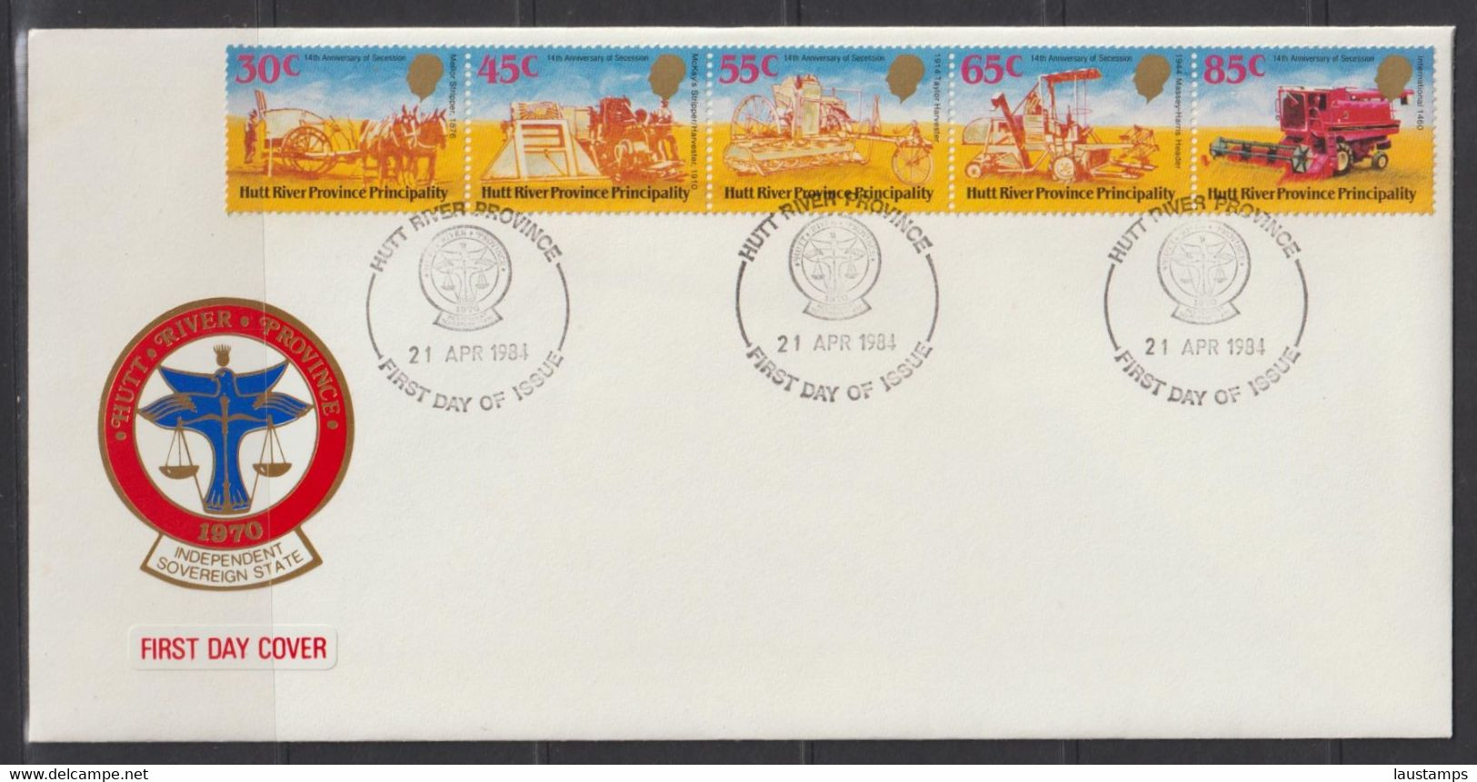 Australia Hutt River Province 1984 14th Anniversary Of Secession FDC - Werbemarken, Vignetten