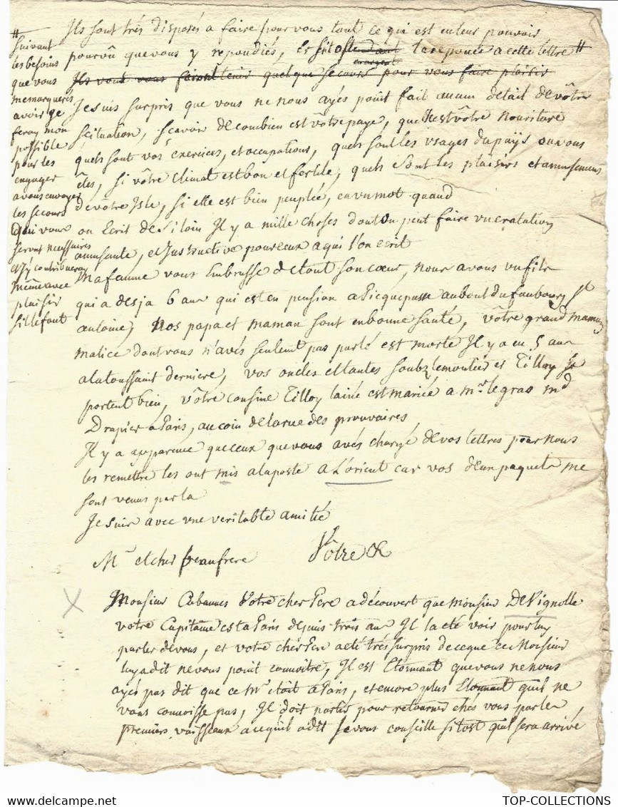 1765  LETTRE (par Cabannes à Paris) à Son Beau Frère Ancien Soldat De La Compagnie Des Indes LETTRE FAMILIALE MORALE - Documents Historiques