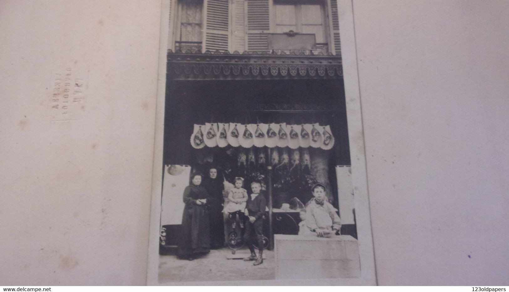 92 CARTE PHOTO VANVES  DEVANTURE ET BOUCHERIE V AMARTIN - Vanves