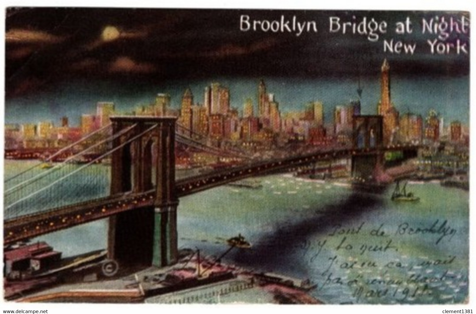 USA Etats Unis United States Brooklyn Bridge At Night In New York City - Brooklyn