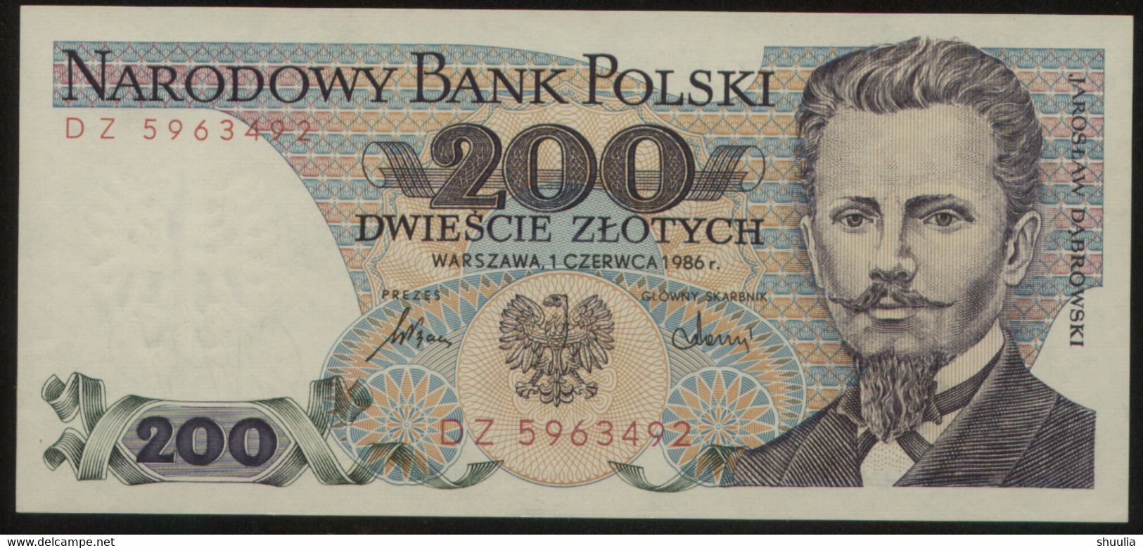 Poland 200 Zlotych 1986 Pick 144 AUNC Series DZ - Poland