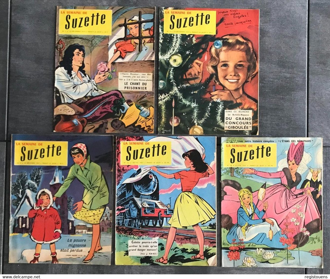 Lot De 5 Revues La Semaine De Suzette 1957 N° 3/4/5/27/28 - Paquete De Libros