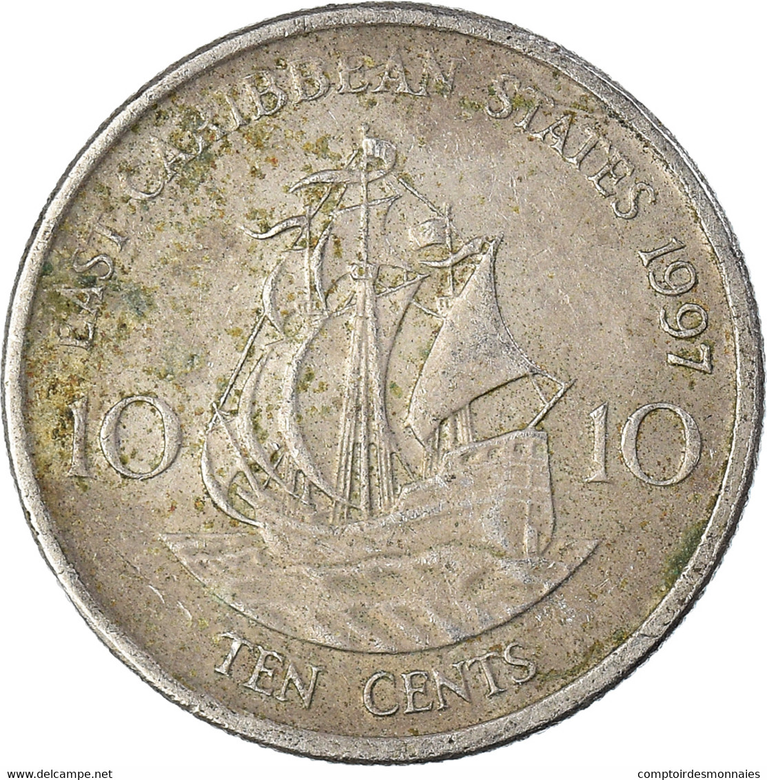 Monnaie, Etats Des Caraibes Orientales, 10 Cents, 1997 - Caraïbes Orientales (Etats Des)