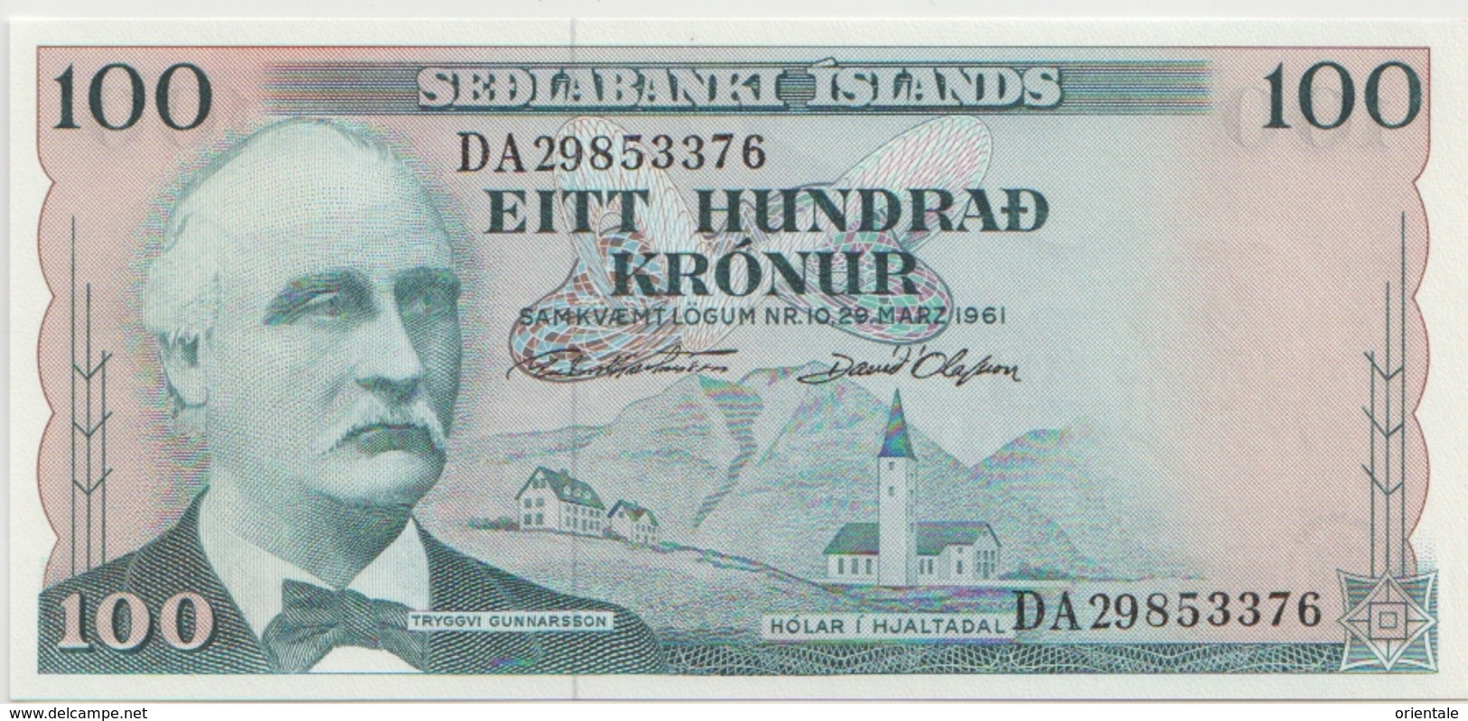 ICELAND P. 44a 100 K 1961 UNC - Iceland