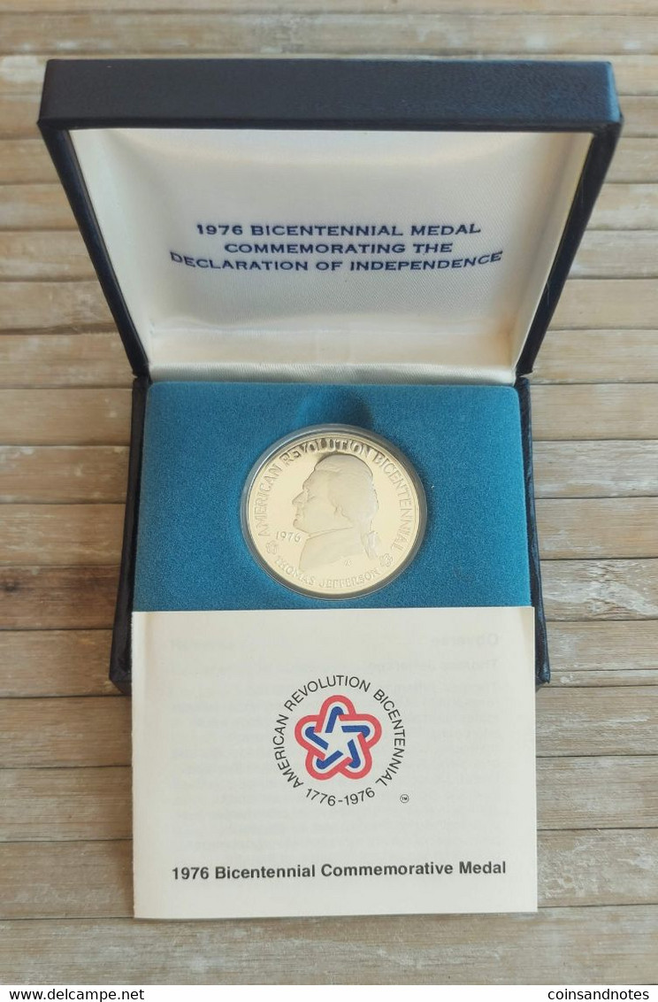 USA 1976 - Bicentennial Silver Medal T. Jefferson In Box - Sammlungen