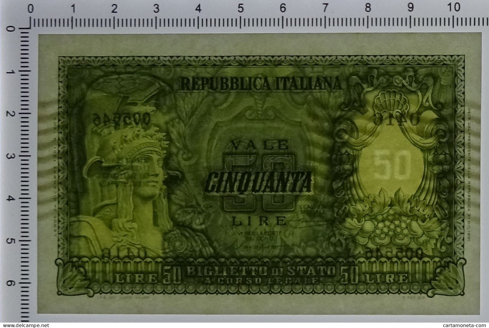 50 LIRE BIGLIETTO DI STATO ITALIA ELMATA BOLAFFI 31/12/1951 QFDS - Other & Unclassified