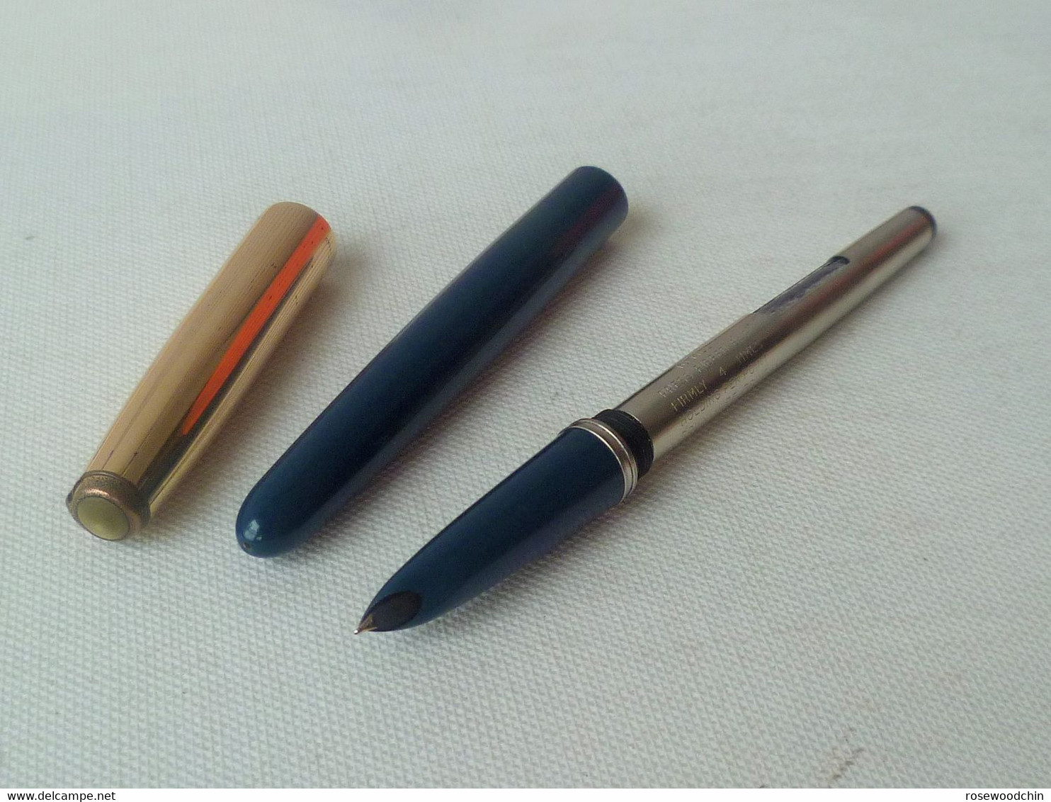 Vintage !! Authentic Parker 51 Gold Filled Cap (1/10-12k) Ocean Blue Fountain Pen (#91)