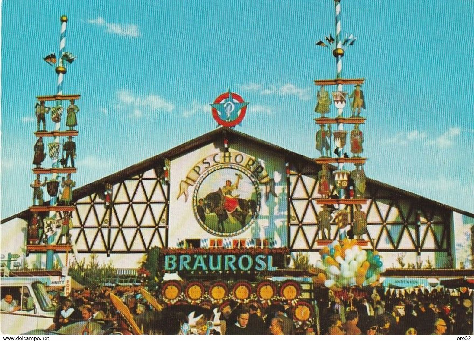 GERMANIA POSTCARD BAYERN MUNCHEN OKTOBERFEST "BRAUROSL FESTZELT" AUF DER WIES'N - Muenchen