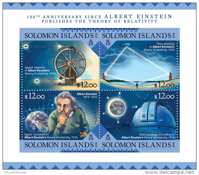 SOLOMON ISLANDS 2016 ** Albert Einstein M/S - OFFICIAL ISSUE - A1635 - Albert Einstein