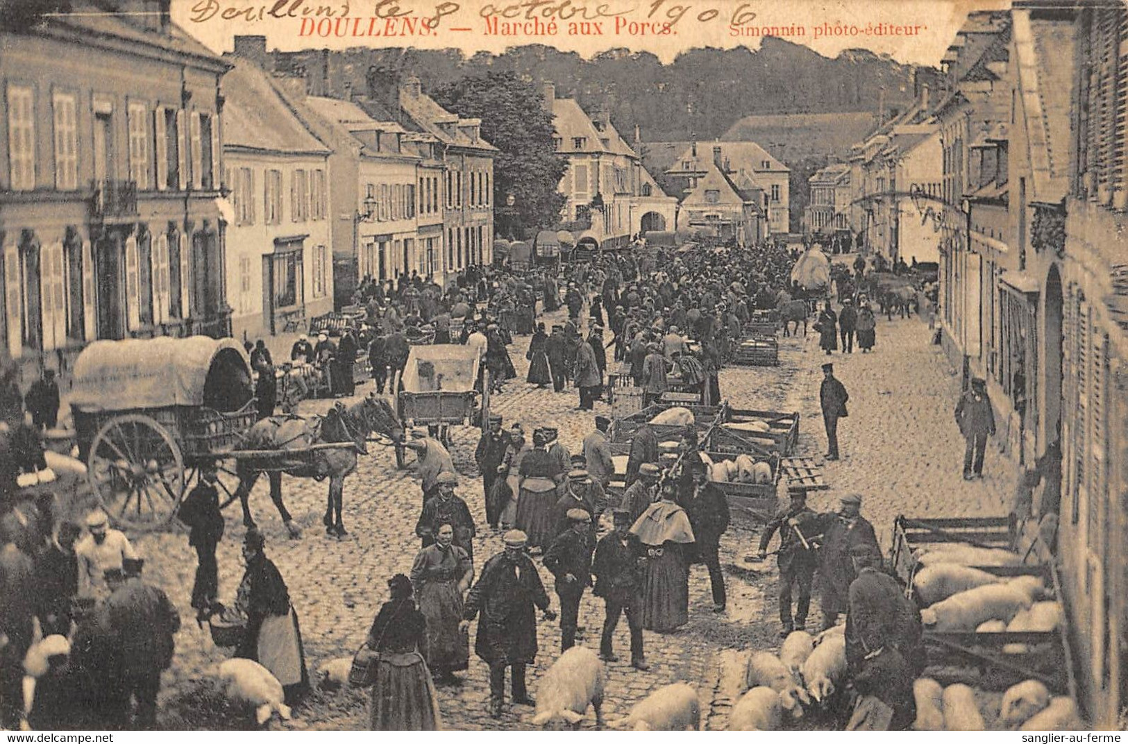 CPA 80 DOULLENS MARCHE AUX PORCS - Doullens