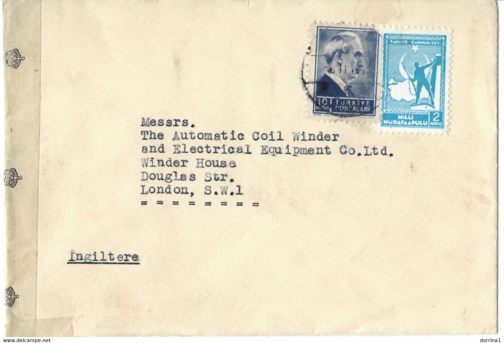 Turkey Cover Censor In London GB United Kingdom UK Opened By Examiner No 479 - Storia Postale