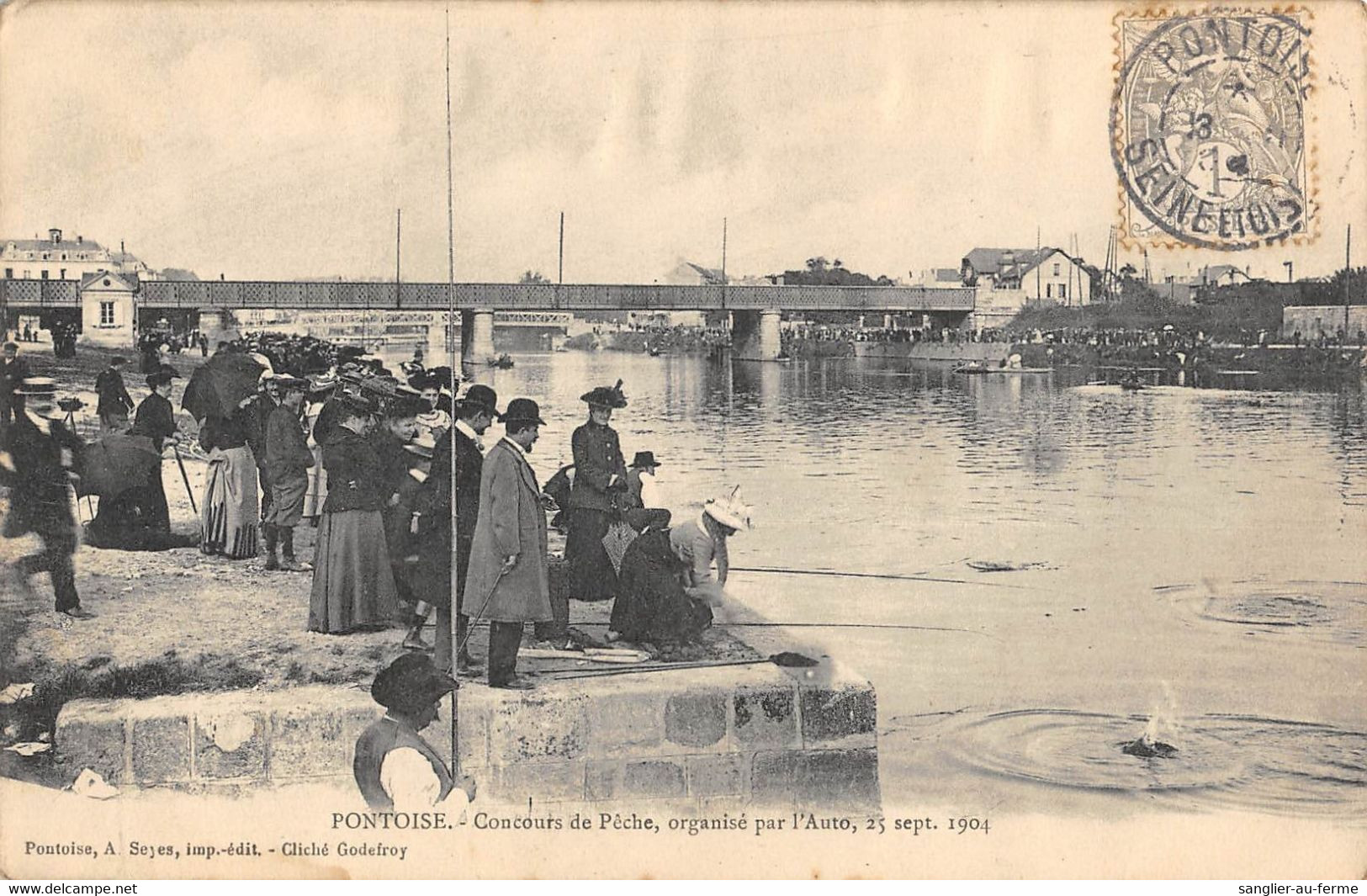 CPA 95 PONTOISE CONCOURS DE PECHE ORGANISE PAR L'AUTO 1904 - Pontoise