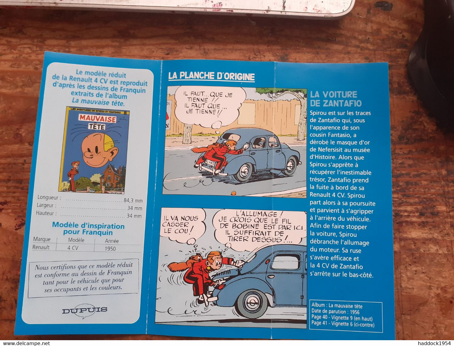 RENAULT 4 CV la mauvaise tête FRANQUIN SPIROU éditions atlas 2006