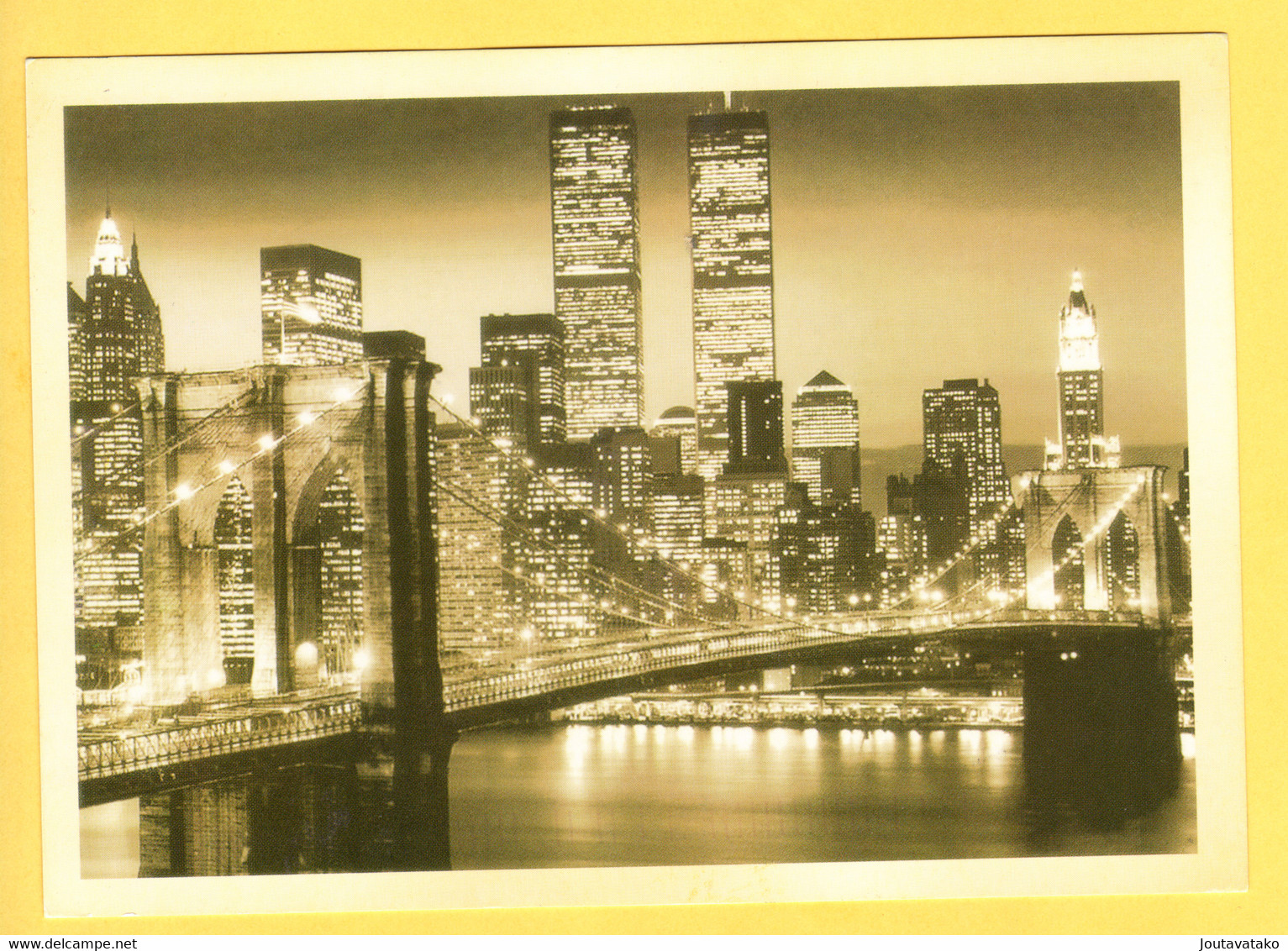 Brooklyn Bridge, World Trade Center, Manhattan By Night - New York, USA - Mehransichten, Panoramakarten