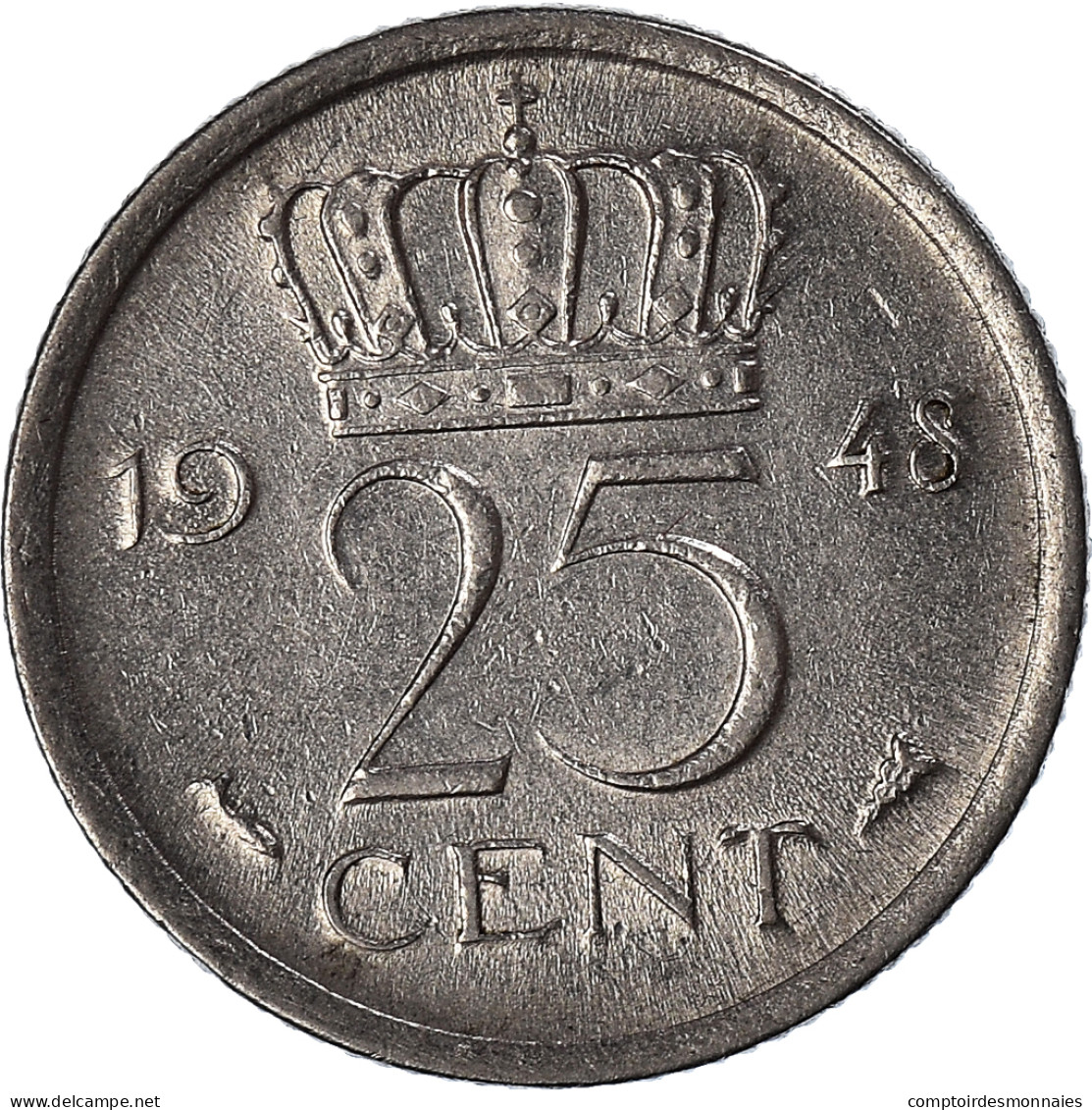 Monnaie, Pays-Bas, 25 Cents, 1948 - 2.5 Cent