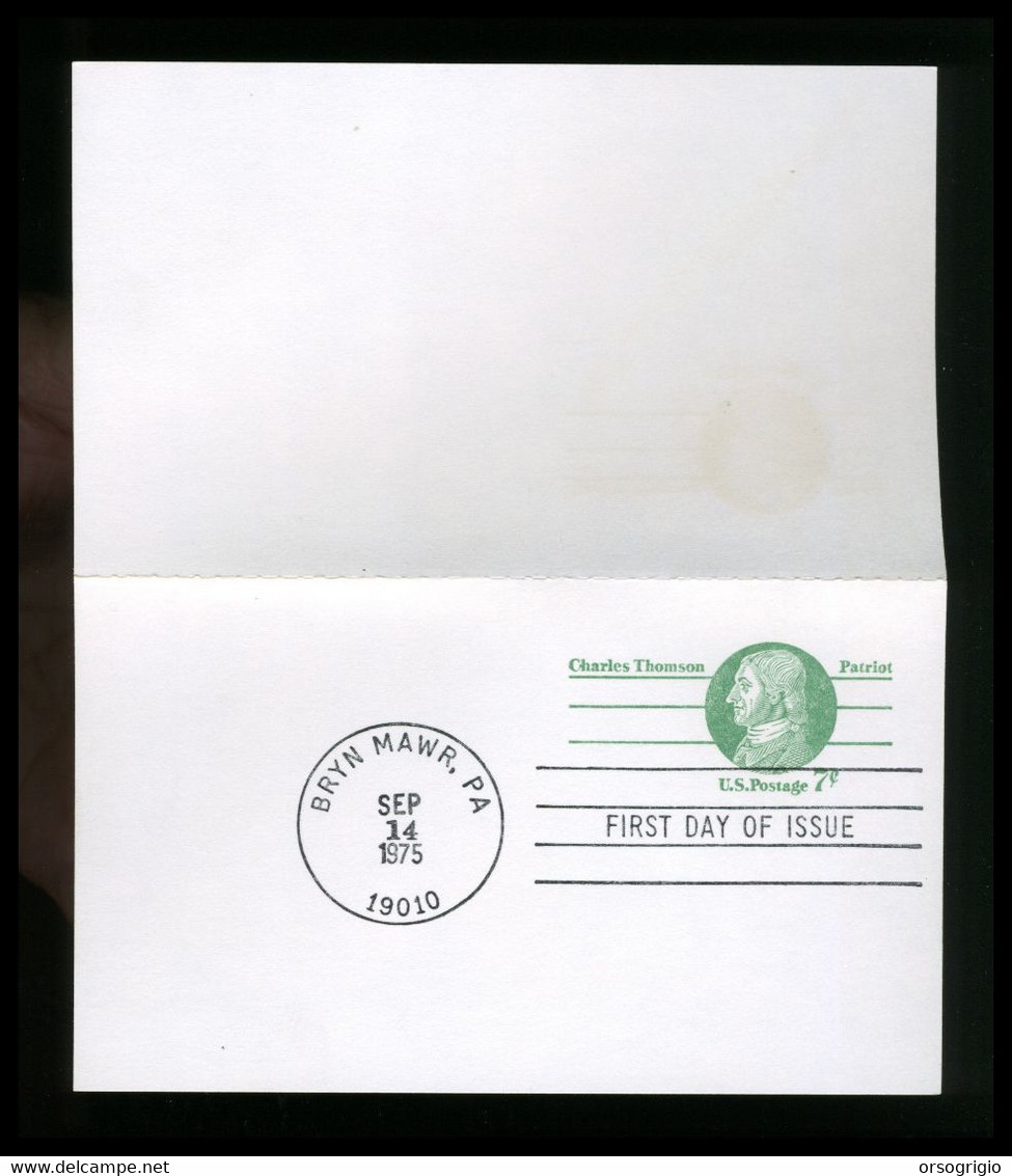 USA - Cartolina Intero Postale  - BRYN MAWR  -  CHARLES THOMSON   Patriot - 1961-80