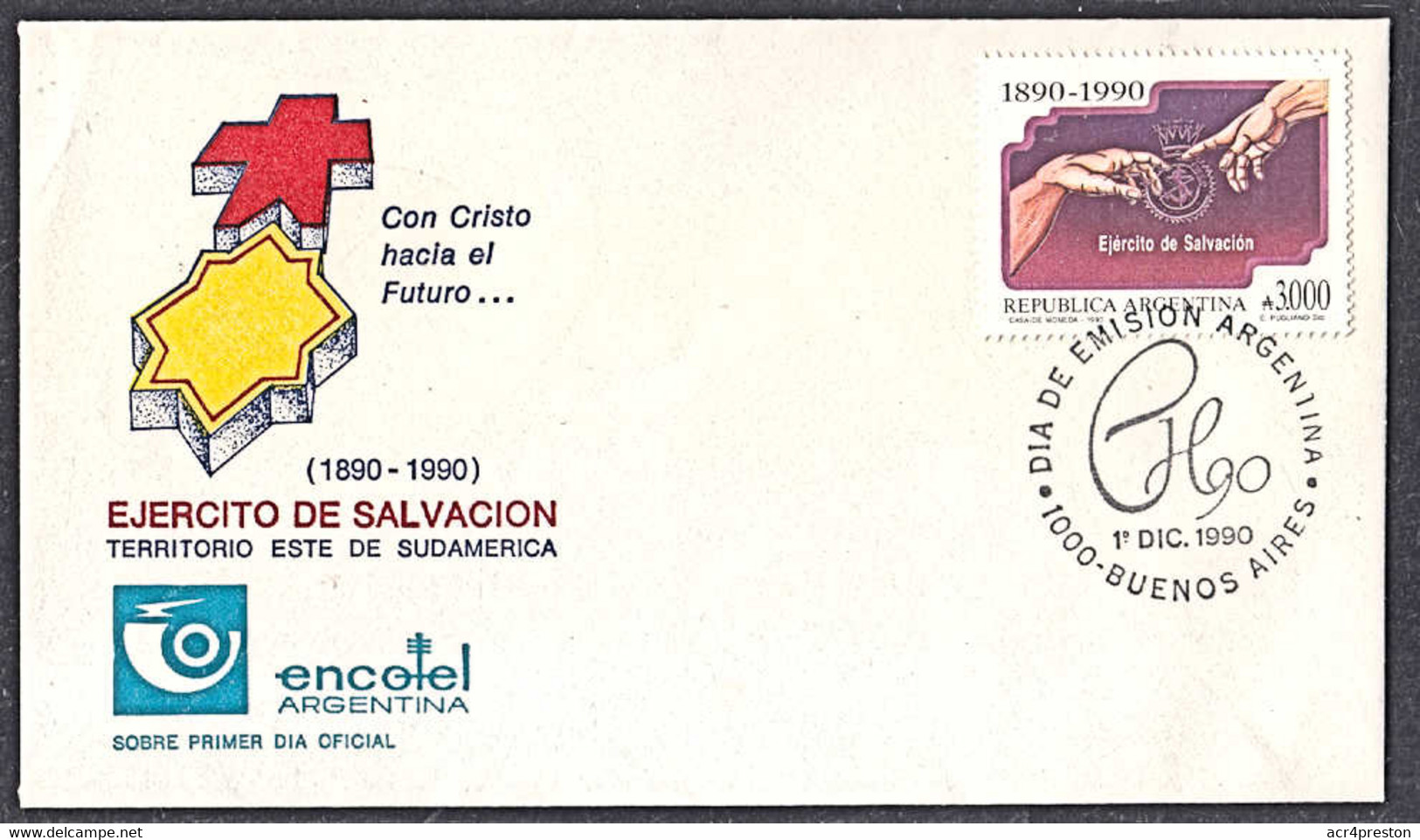 Ca0631 ARGENTINA 1990, SG 2227 Centenary Of Salvation Army In Argentina - Cartas & Documentos