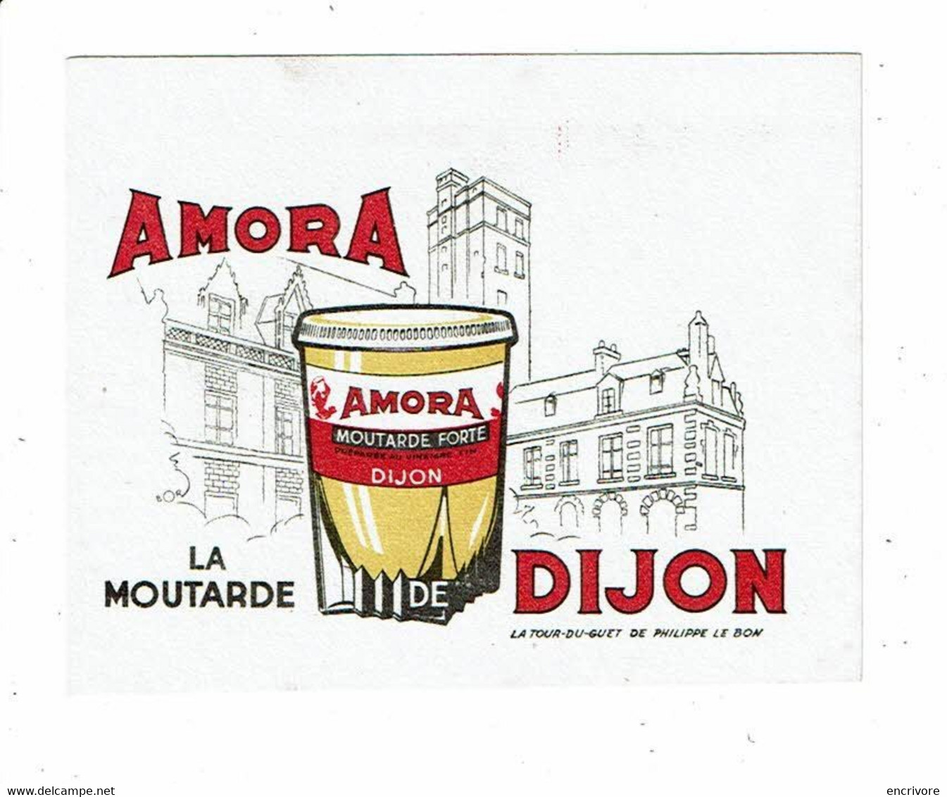 Protège Cahier + Buvard AMORA La Moutarde  De Dijon Tour Du Guet De Philippe Le Bon - Moutardes