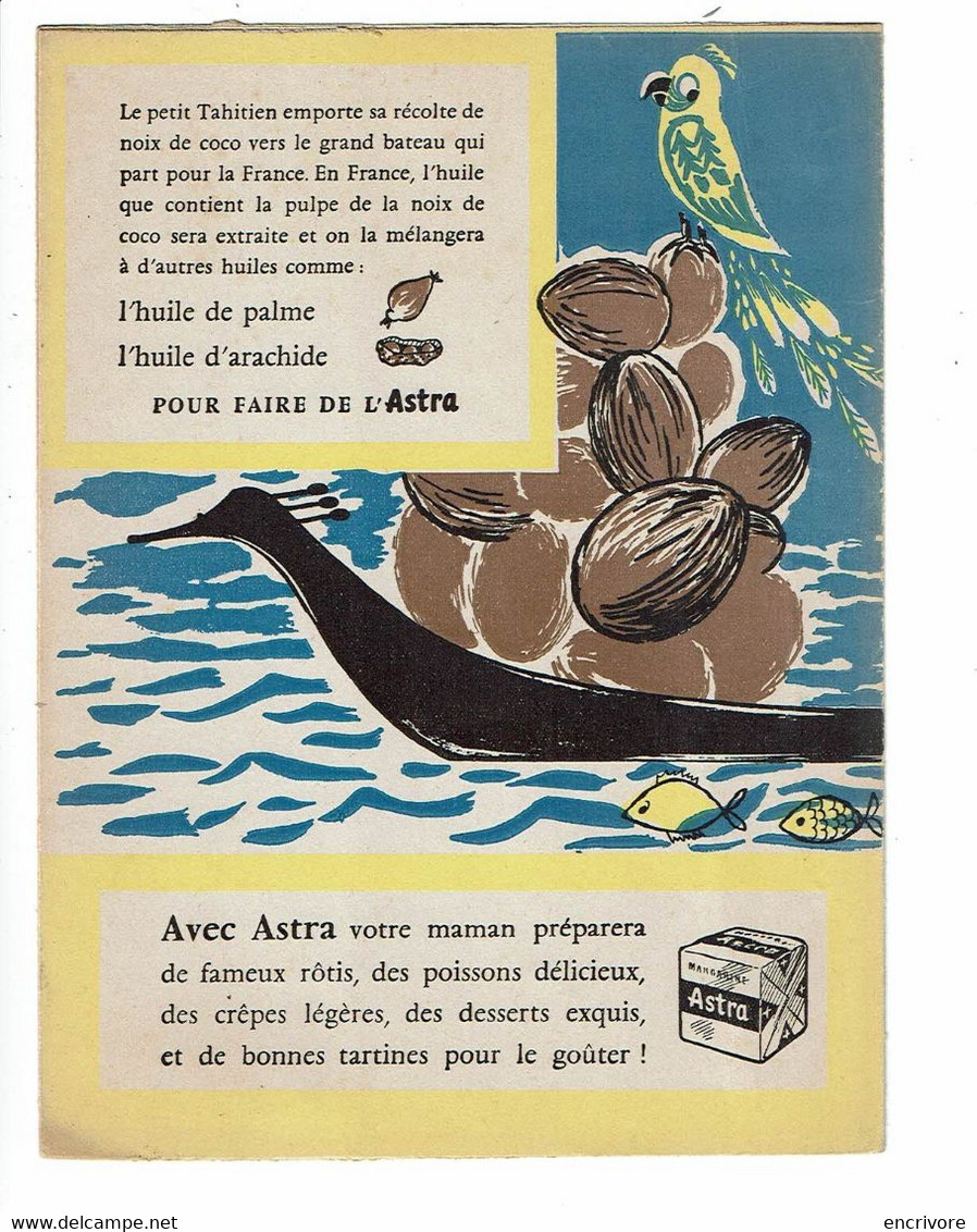 2 Protège Cahier Margarine ASTRA AFRIQUE TAHITI Zizoumi Pirogue BD - Protège-cahiers