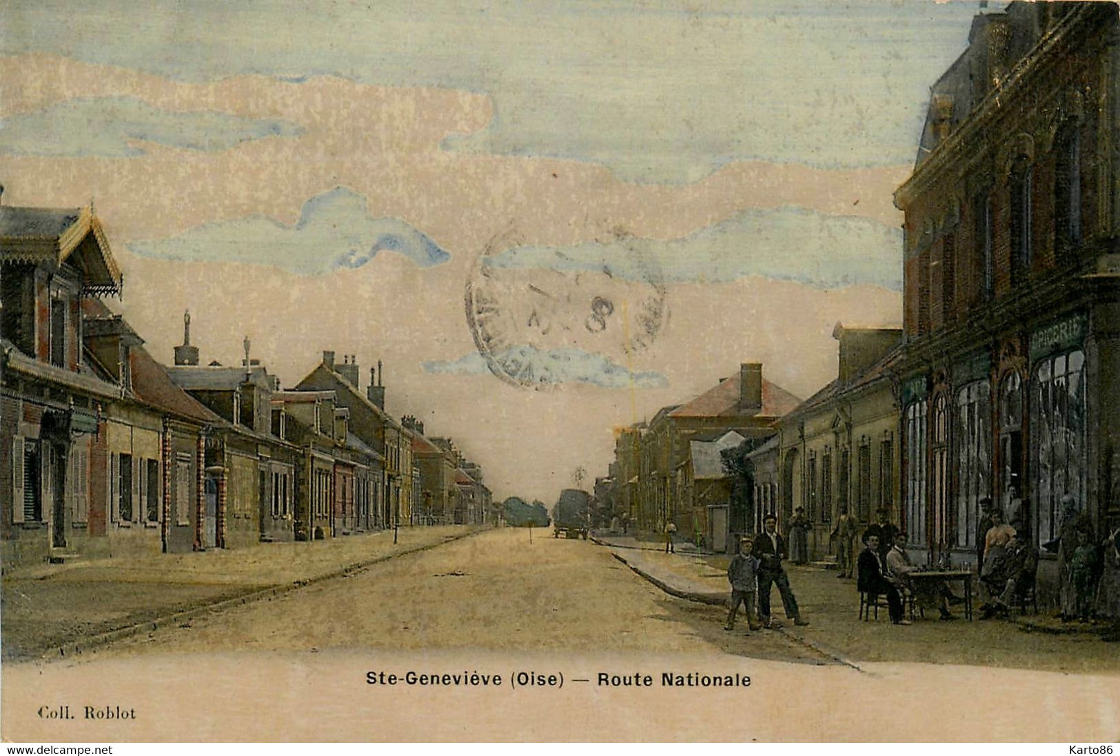 Ste Geneviève * 1906 * Route Nationale * Bar Epicerie * Villageois - Sainte-Geneviève