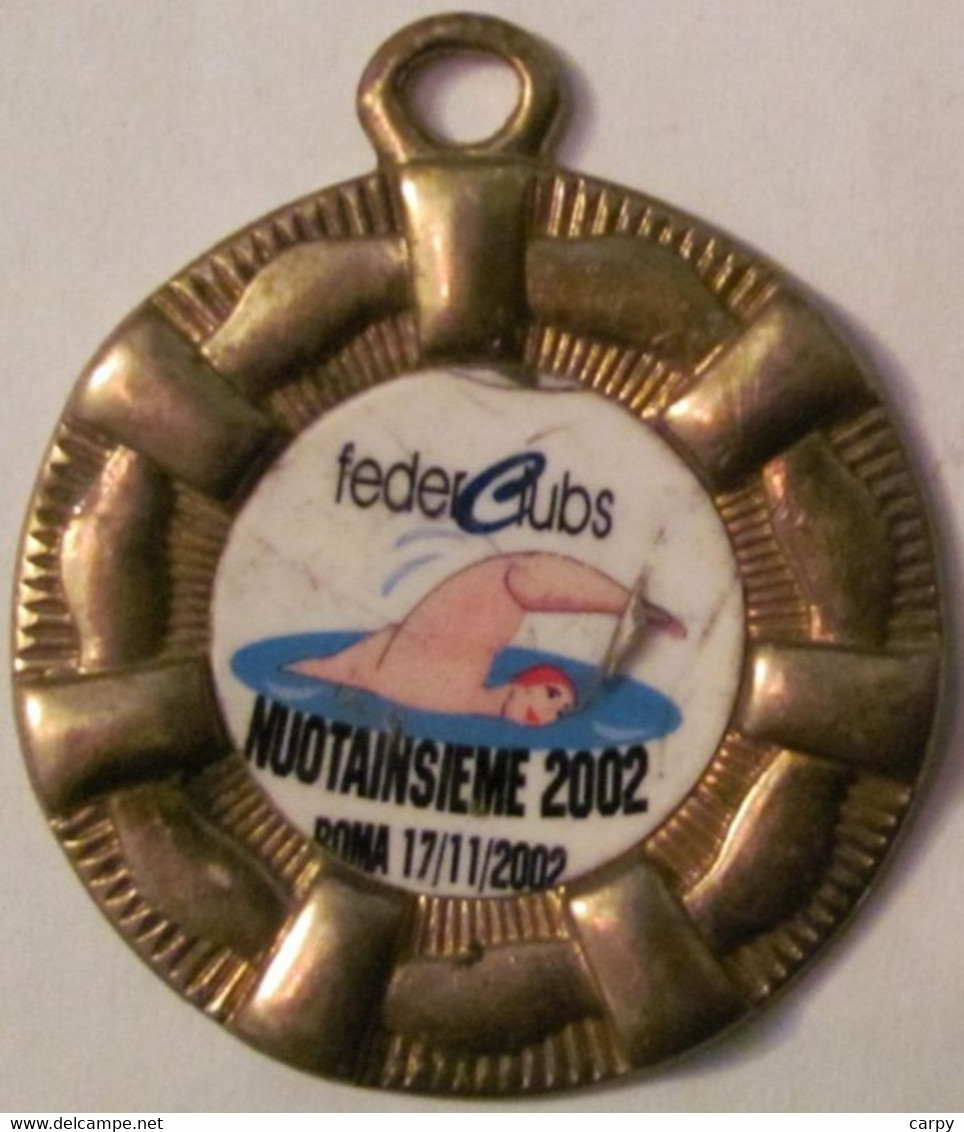 ITALY "FederClubs NuotaInsieme Roma Lazio 2002" Brass & Plastic Medal / 45 Mm 26 G / Nice Looking - Autres & Non Classés