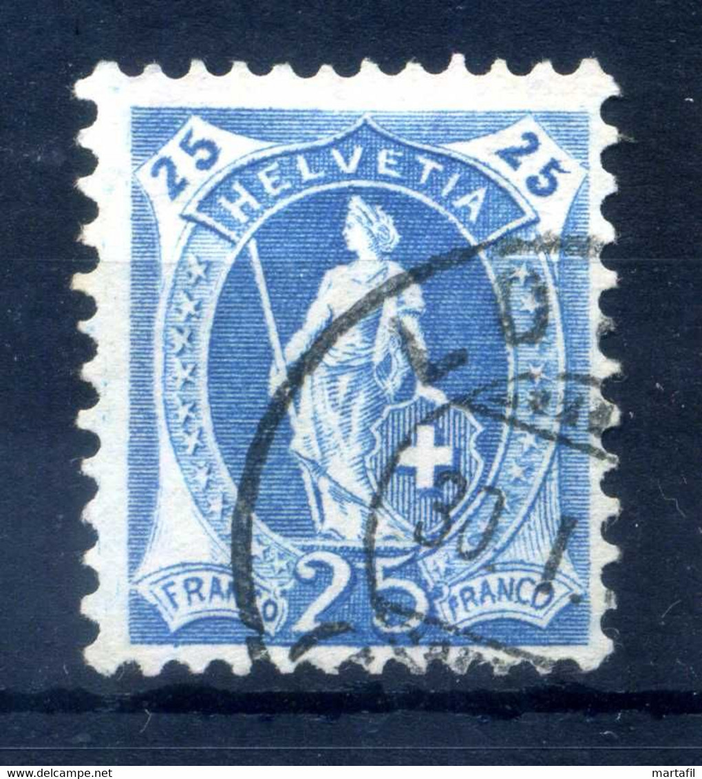 1905-06 SVIZZERA N.94a USATO 25 Azzurro - Used Stamps