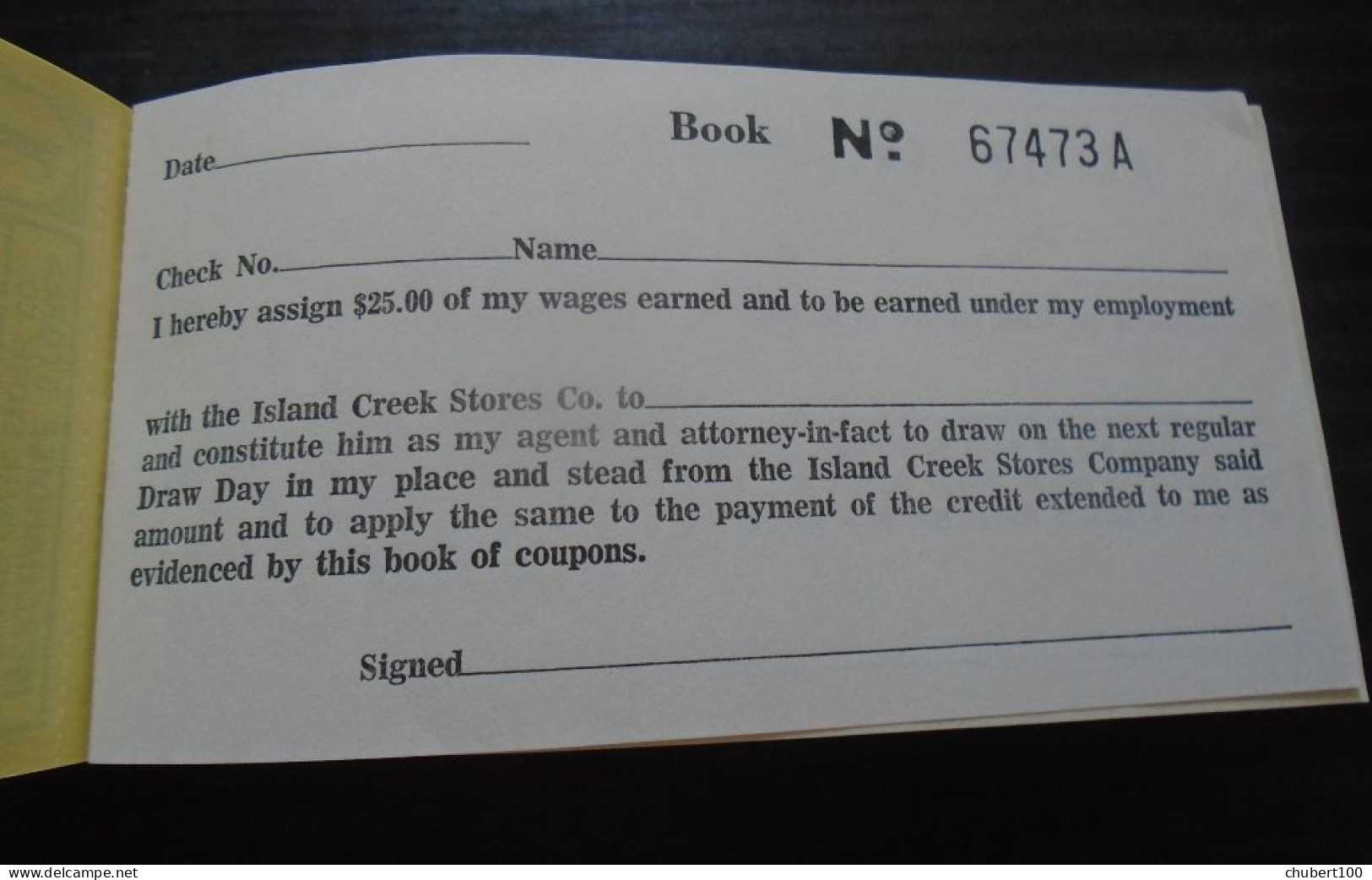SPITZBERGEN  Island Creek Stores Company , P Unl, 25 Dollars , ND 1915 , UNC  Neuf,  Booklet , 95% Discount - Norway