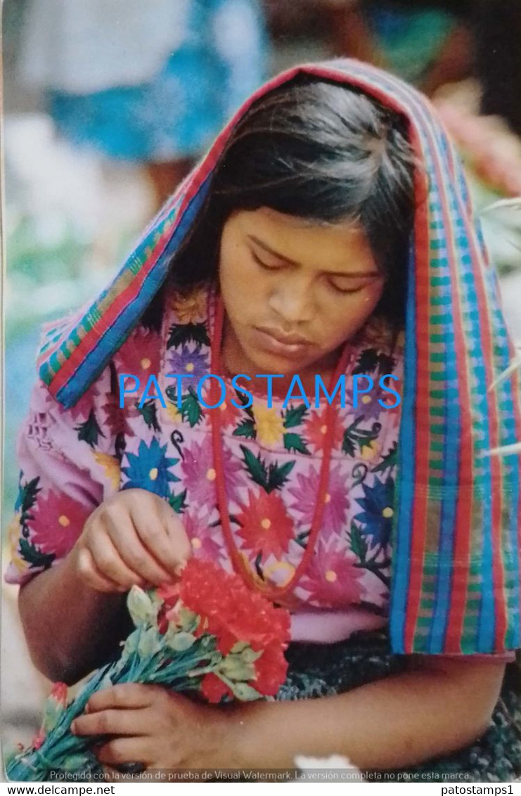 190011 GUATEMALA COSTUMES NATIVE MARKET OF FLOWER POSTAL POSTCARD - Guatemala