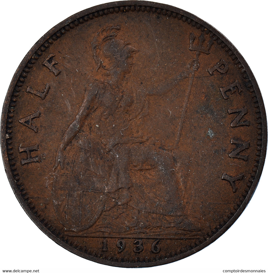 Monnaie, Grande-Bretagne, 1/2 Penny, 1936 - 1/2 Penny & 1/2 New Penny