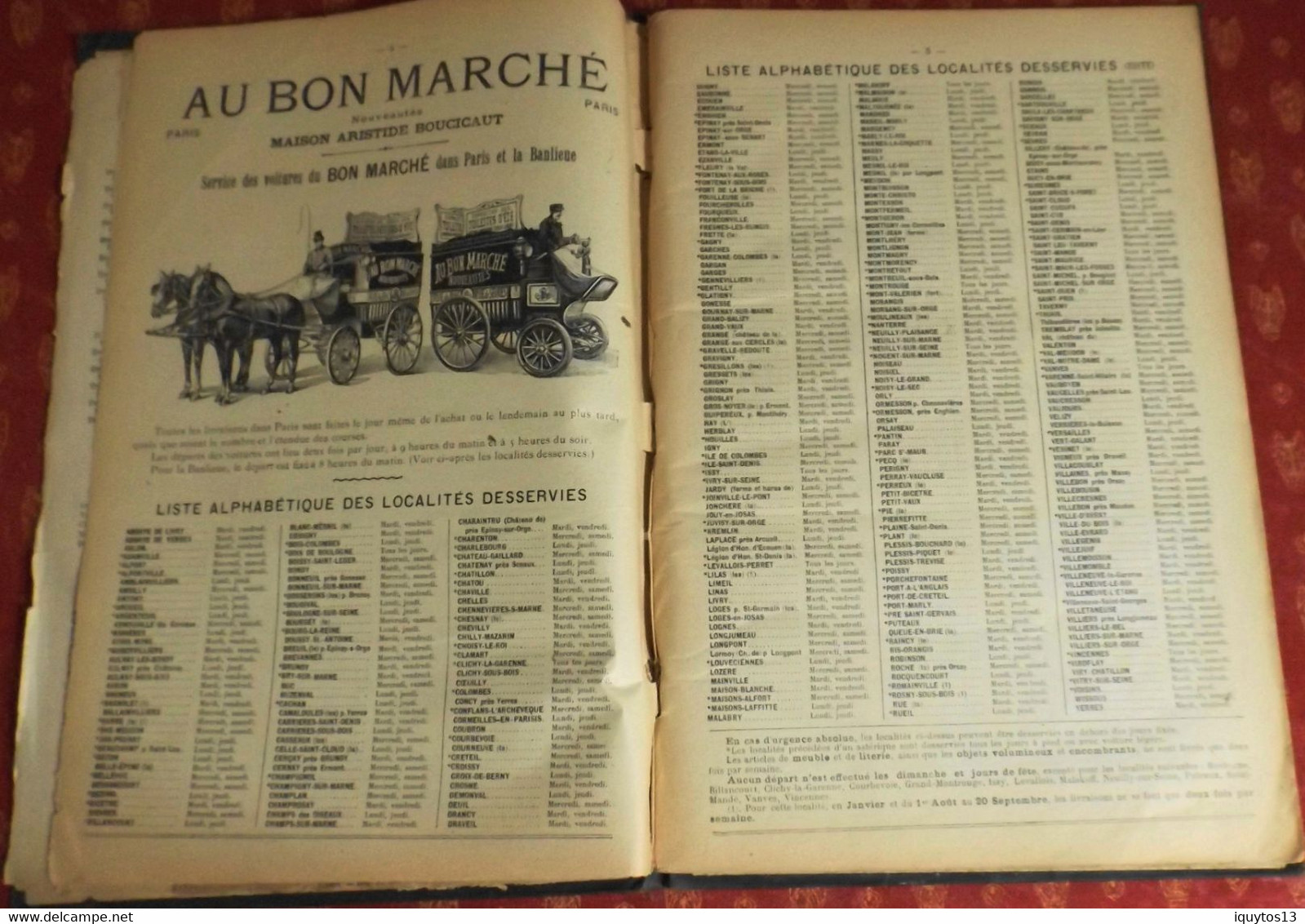 LE BON MARCHE -  Agenda-Buvard du bon marché 1900 - Plan de Paris à Ruban en BE