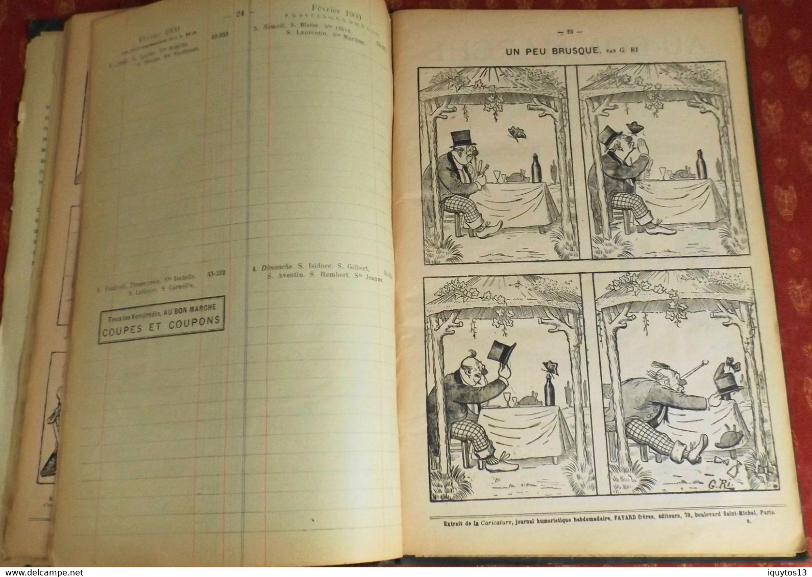 LE BON MARCHE -  Agenda-Buvard du bon marché 1900 - Plan de Paris à Ruban en BE