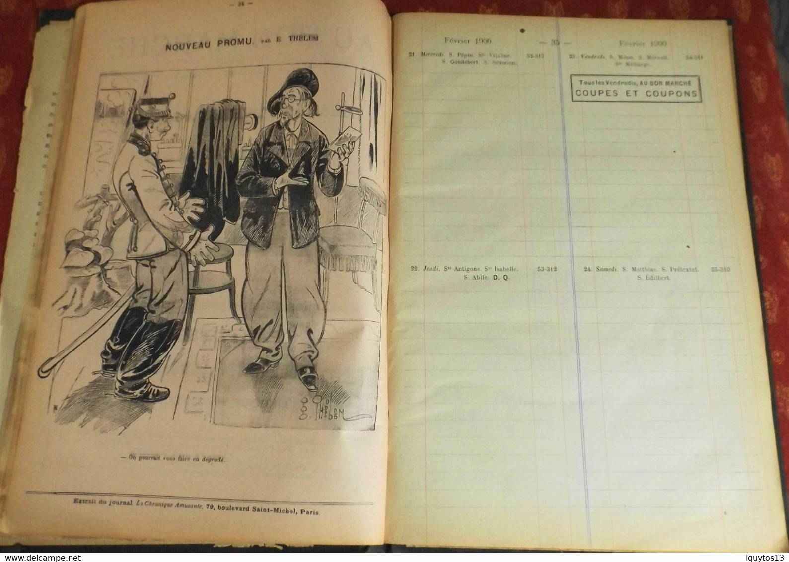 LE BON MARCHE -  Agenda-Buvard du bon marché 1900 - Plan de Paris à Ruban en BE