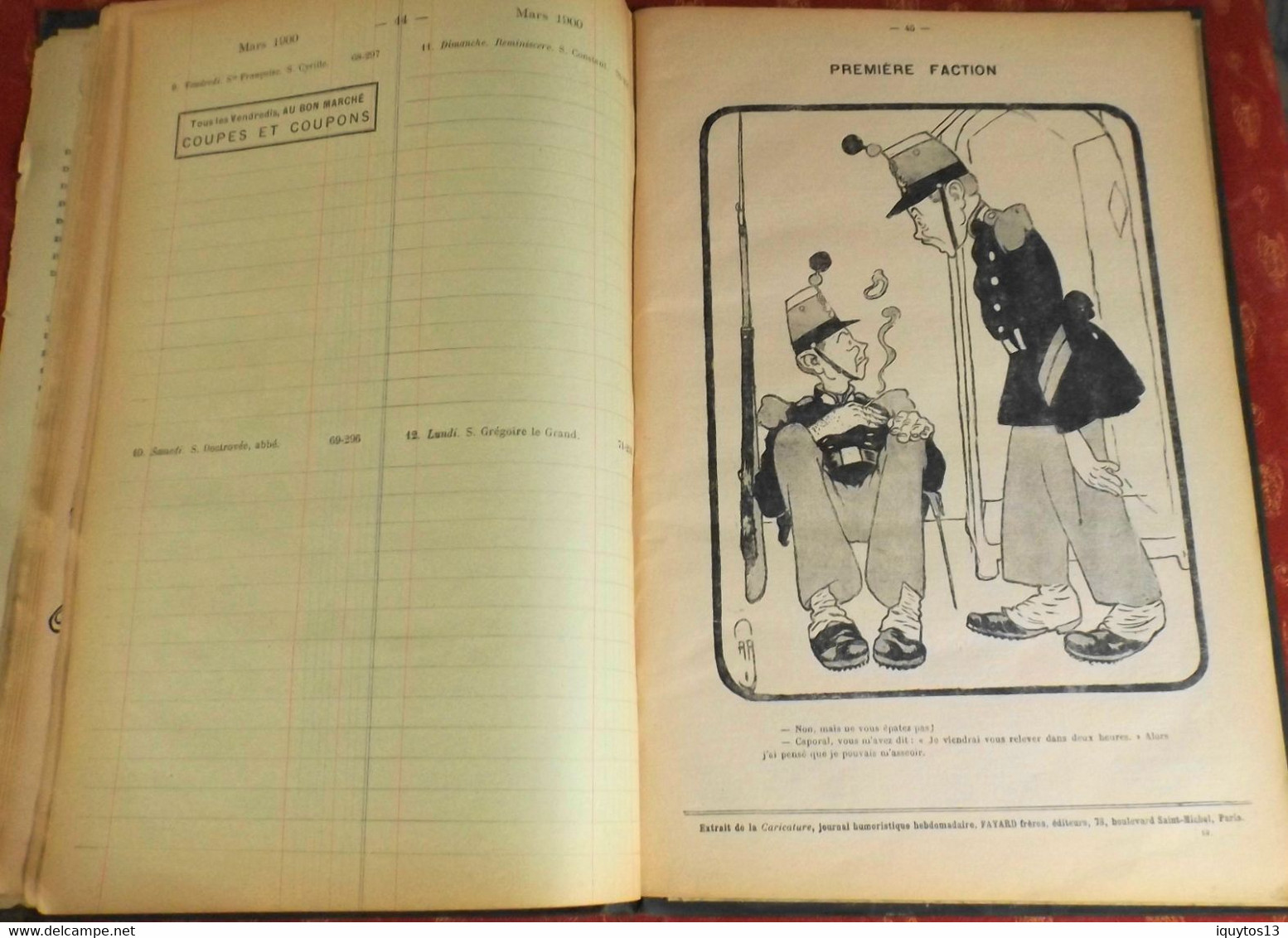 LE BON MARCHE -  Agenda-Buvard du bon marché 1900 - Plan de Paris à Ruban en BE