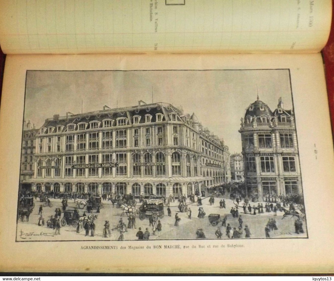 LE BON MARCHE -  Agenda-Buvard du bon marché 1900 - Plan de Paris à Ruban en BE