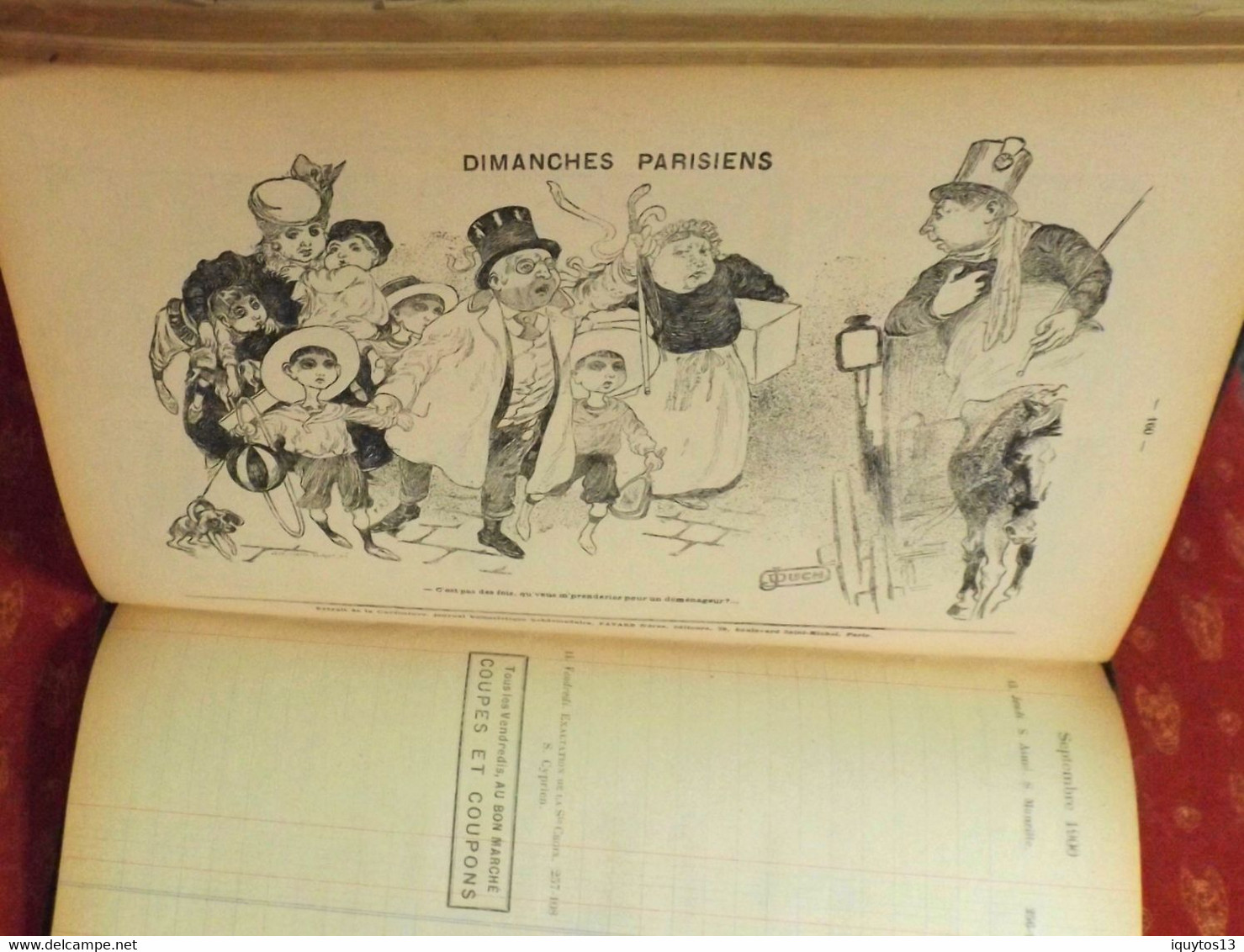 LE BON MARCHE -  Agenda-Buvard du bon marché 1900 - Plan de Paris à Ruban en BE