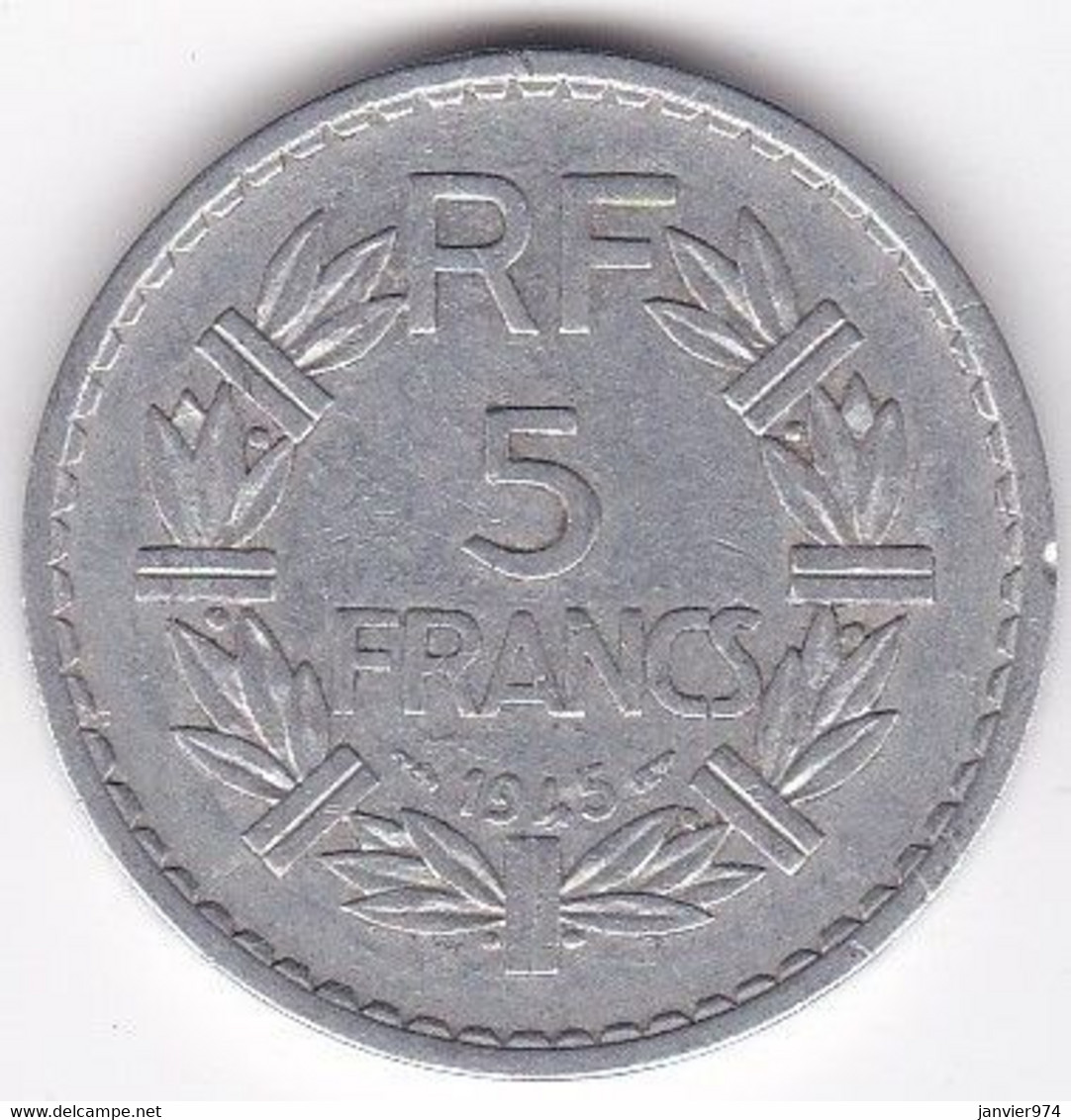 5 Francs Lavrillier 1945 , En Aluminium , 9 Ouvert, Gad# 766 - 5 Francs