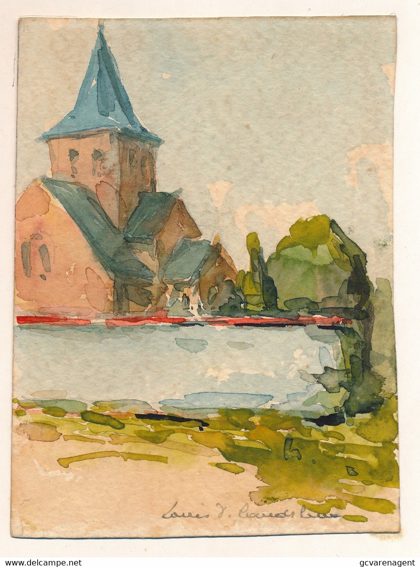 ST.MARTENS LATEM - KLEINE AQUAREL   15 X 11 CM - Sint-Martens-Latem