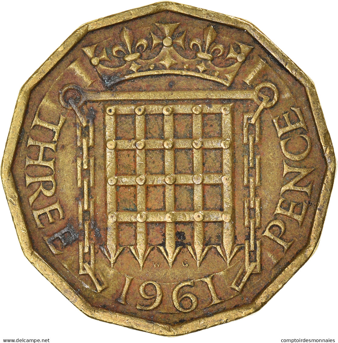 Monnaie, Grande-Bretagne, 3 Pence, 1961 - F. 3 Pence