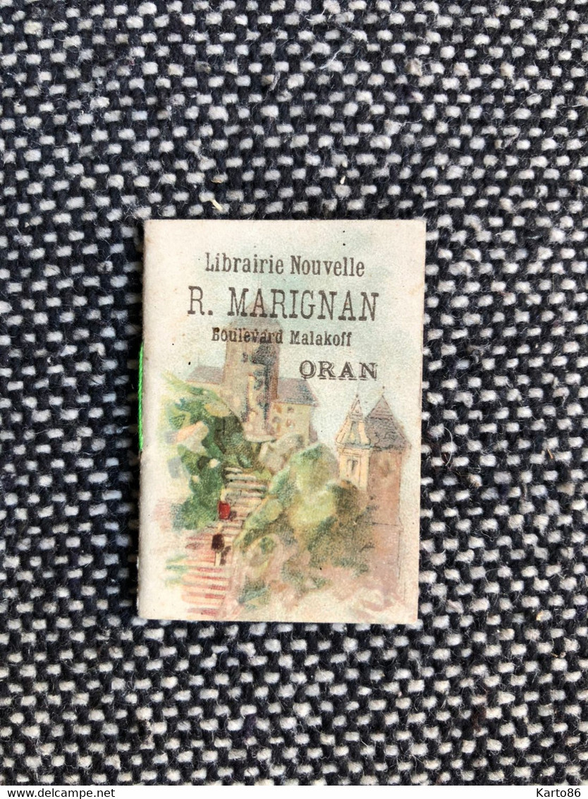 Petit Calendrier Ancien Publicitaire Illustrateur 1897 * Librairie Nouvelle R. MARIGNAN Bd Malakoff à Oran Algérie - Kleinformat : ...-1900