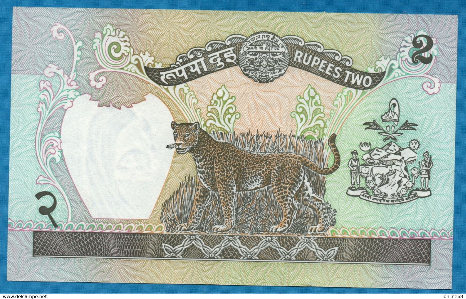 NEPAL 2 RUPEES (1985-1990) P# 29c King Birendra Bir Bikram Signature: Ganesh Bahadur Thapa - Népal