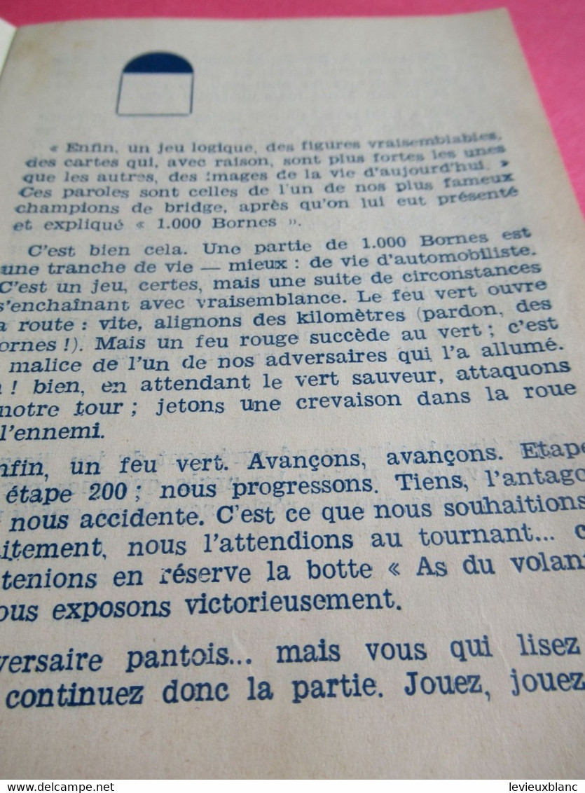 Petit Livret Des Règles Du Jeu De Mille Bornes / La Canasta De La Route/Edition DUJARDIN/Arcachon/ 1954        JE250 - Autres & Non Classés