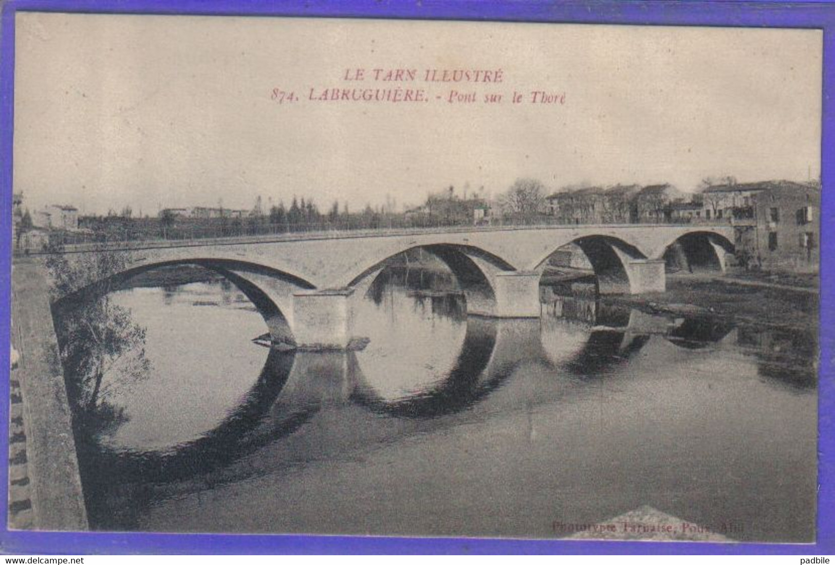 Carte Postale 81. Labruguière Et Le Pont Sur Le Thoré   Très Beau Plan - Labruguière