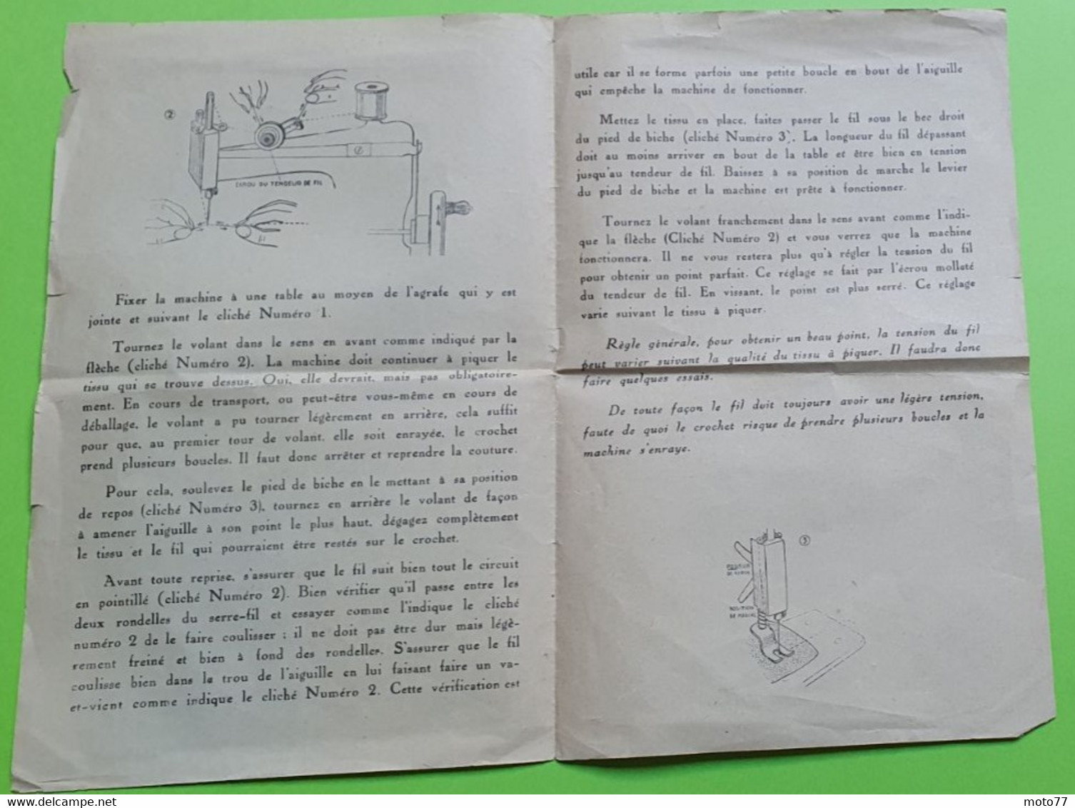 Document  Mode D'emploi NOTICE Pour MACHINES A COUDRE JOUETS (plié En Quatre Environ 14 X 10.5 Cm) - Vers 1960 - Material Und Zubehör