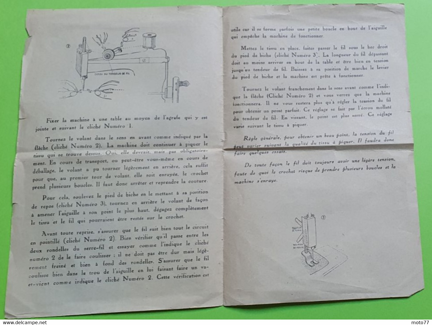 Document  Mode D'emploi NOTICE Pour MACHINES A COUDRE JOUETS (plié En Quatre Environ 14 X 10.5 Cm) - Vers 1960 - Matériel Et Accessoires