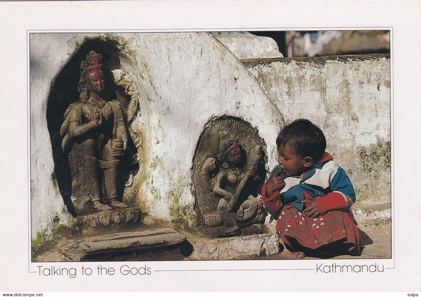 Child And Sculptures "Taking To The Gods" - Népal