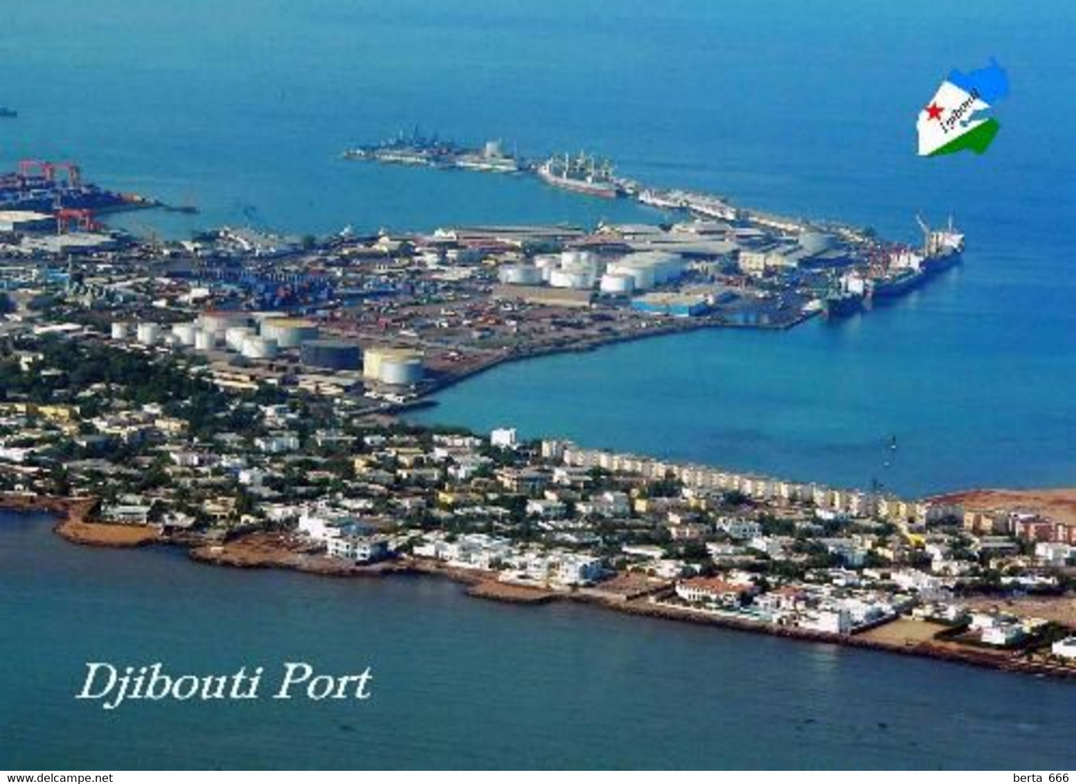 Djibouti City Port Aerial View New Postcard - Gibuti