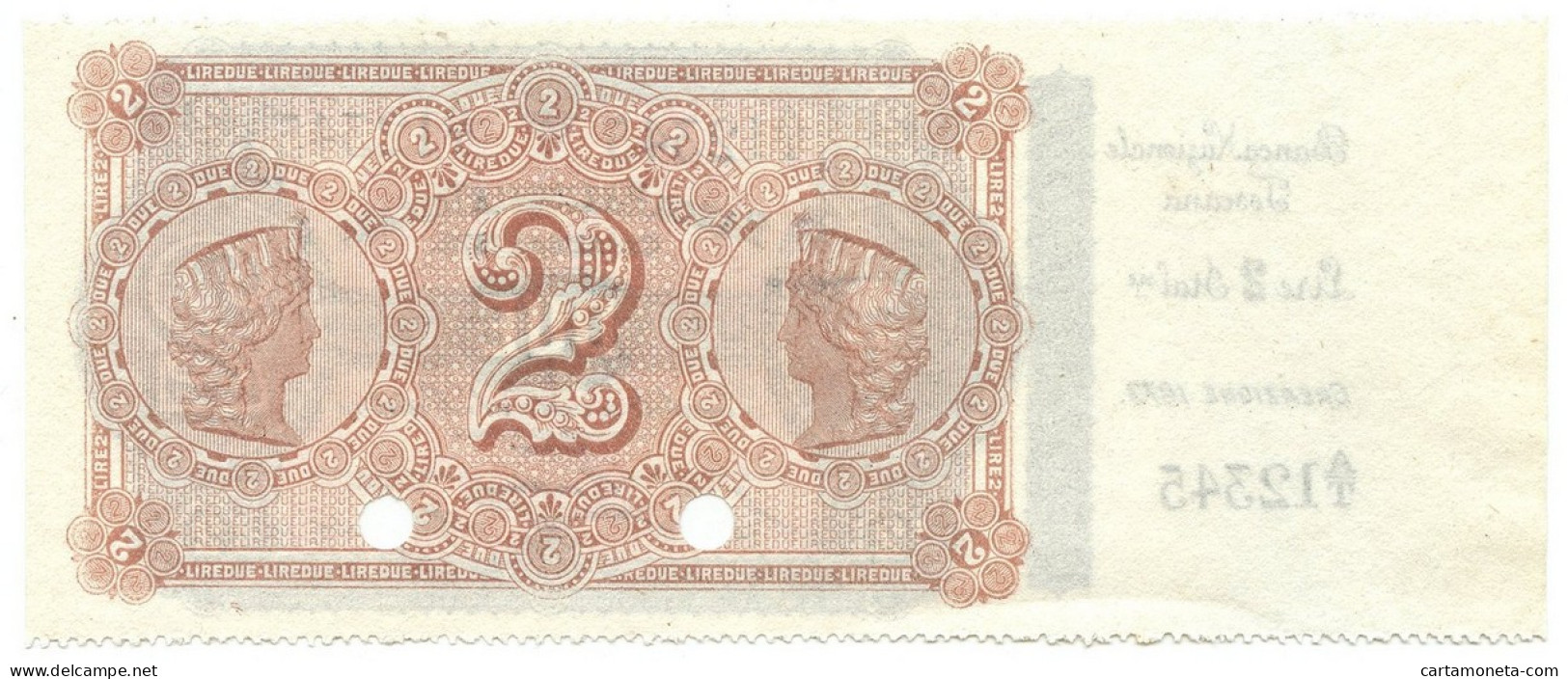 2 LIRE CAMPIONE CON MATRICE BANCA NAZIONALE TOSCANA REGNO D'ITALIA 1873 QFDS - Autres & Non Classés