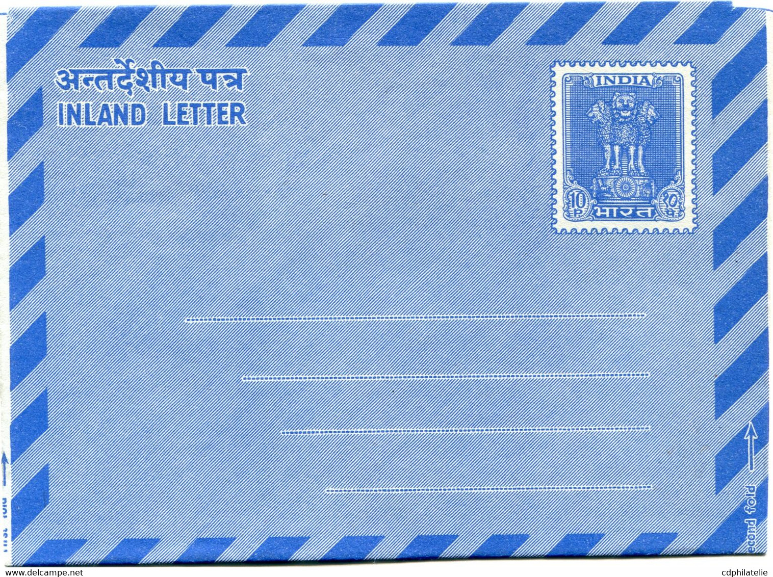 INDE INLAND LETTER NEUVE AVEC AU DOS SURCHARGE ROUGE " SPECIMEN " - Inland Letter Cards