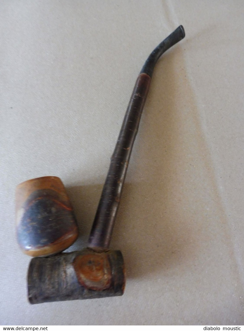 Pipe Originale En Bois Brut  Longueur = 26 Cm - Other & Unclassified